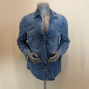 Denim Printed Button Down